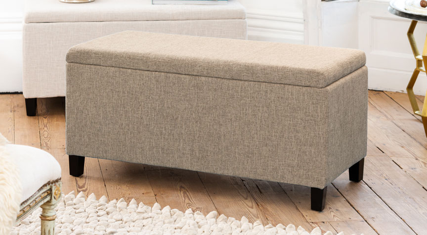 Brown deals fabric ottoman